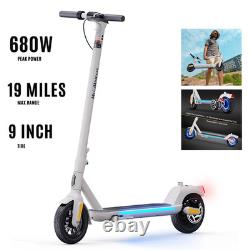 Electric Scooter Adult E-Scooter 680W Long Range 19Miles WithAPP Cruise Control