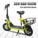 Electric Scooter Adult with Soft Padded Seat Wide Deck Urban Commuter Yellow