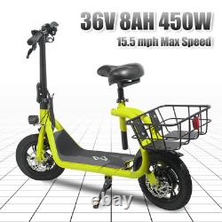 Electric Scooter Adult with Soft Padded Seat Wide Deck Urban Commuter Yellow