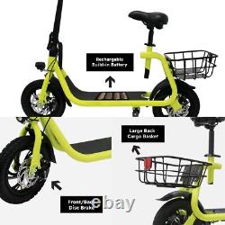 Electric Scooter Adult with Soft Padded Seat Wide Deck Urban Commuter Yellow