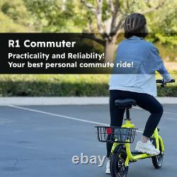 Electric Scooter Adult with Soft Padded Seat Wide Deck Urban Commuter Yellow