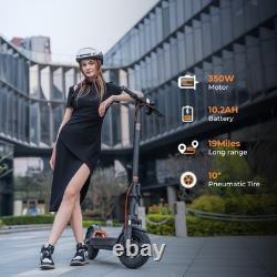 Electric Scooter Adults, 19 Miles Range, 10 Tires, Commuter, APP & Shock Absorber