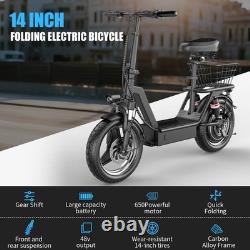 Electric Scooter Adults 25 MPH 35 Miles Range 14'' 1500W E-Scooter with Seat