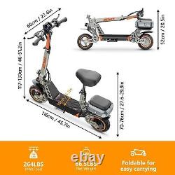 Electric Scooter Adults 28Mph 48V13Ah 700W Motor Off-Road with Seat Folding