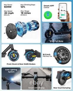Electric Scooter Adults 350W /600W, 17 Miles 20 MPH E-Scooter Rear Dual Damping