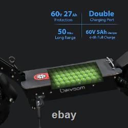 Electric Scooter Adults 50MPH & 50 Miles Range, 5600W Dual Motors, 60V27Ah black