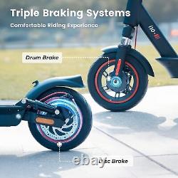Electric Scooter Adults 650W 25MPH Speed 45KM Range 10''Tire Foldable E-Scooter