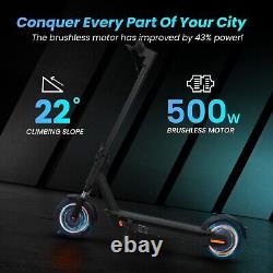 Electric Scooter Adults Peak 500W Motor, 10 Ihch Solid Tires, 22MPH Top Speed
