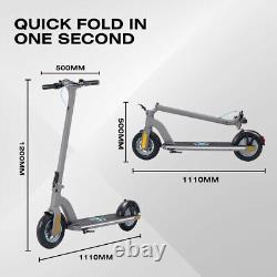 Electric Scooter Adults Up to 24 Miles Range 18.9 MPH 10 Air Filled Tires-Grey