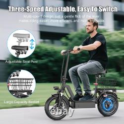 Electric Scooter Adults withSeat 1000W 45 Miles Range 25MPH 14 Foldable E-Scooter