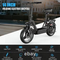 Electric Scooter Adults withSeat 1000W 45 Miles Range 25MPH 14 Foldable E-Scooter