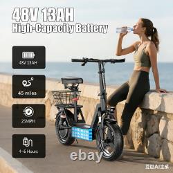 Electric Scooter Adults withSeat 1000W 45 Miles Range 25MPH 14 Foldable E-Scooter
