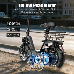 Electric Scooter Adults withSeat 1000W 45 Miles Range 25MPH 14 Foldable E-Scooter