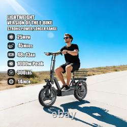 Electric Scooter Adults withSeat 1000W 45 Miles Range 25MPH 14 Foldable E-Scooter