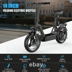 Electric Scooter Adults withSeat 1000W 45 Miles Range 25MPH 14 Foldable E-Scooter