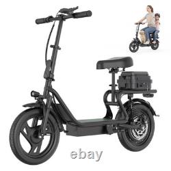 Electric Scooter Adults with Seat & Luggage Range 28Miles, Foldable E-Scooter