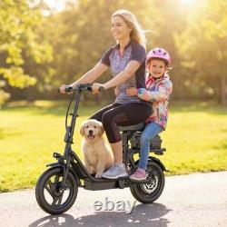Electric Scooter Adults with Seat & Luggage Range 28Miles, Foldable E-Scooter