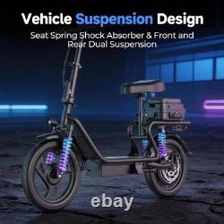 Electric Scooter Adults with Seat & Luggage Range 28Miles, Foldable E-Scooter