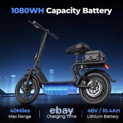 Electric Scooter Adults with Seat & Luggage Range 28Miles, Foldable E-Scooter