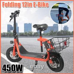 Electric Scooter Adults with Seat Portable Scooters for Adults 15.5MPH 450W Motor