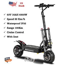 Electric Scooter Folding Dual Engine 60V 6000W Off-road Scooter With Seat US NEW