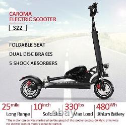 Electric Scooter Seated 500W Folding Adults Commute E-Scooter 19MPH 48V 10AH