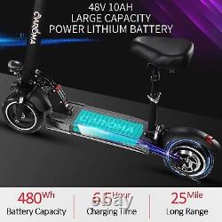 Electric Scooter Seated 500W Folding Adults Commute E-Scooter 19MPH 48V 10AH