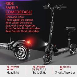 Electric Scooter Seated 500W Folding Adults Commute E-Scooter 19MPH 48V 10AH