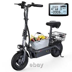 Electric Scooter With Seat 1000W 28MPH Adjustable E-Scooter 37 Miles Long Range