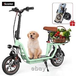 Electric Scooter With Seat & Basket 35KM Long Range 500W Adult Folding E-Scooter
