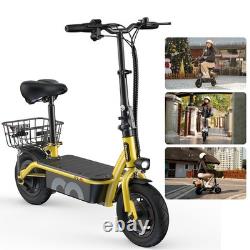 Electric Scooter With Seat & Basket 500W 18.6Miles Commuter E-Scooter for Adults