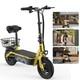 Electric Scooter With Seat & Basket 500W 18.6Miles Commuter E-Scooter for Adults
