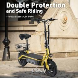 Electric Scooter With Seat & Basket 500W 18.6Miles Commuter E-Scooter for Adults