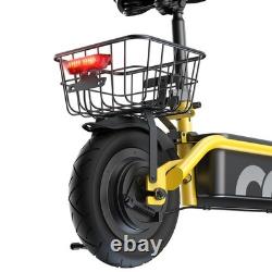 Electric Scooter With Seat Basket Adult 500W E Scooter Soft Tire Max Speed 19MPH
