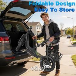 Electric Scooter for Adults, 14INCH ESCOOTER with Seat Luggage Basket 27/50miles