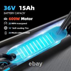 Electric Scooter for Adults, 600W Motor, 10Air Tires, up to 25 MPH and 22-30 Mi