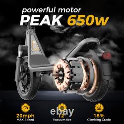 Electric Scooter for Adults 650W Folding Commuting E-Scooter with APP 20MPH Speed