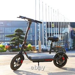 Electric Scooter for Adults Foldable Scooter with Seat & Carry Basket 15MPH