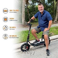 Electric Scooter for Adults Foldable Scooter with Seat & Carry Basket 15MPH