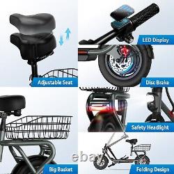 Electric Scooter for Adults Foldable Scooter with Seat & Carry Basket 15MPH