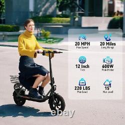 Electric Scooter for Adults Foldable Scooter with Seat & Carry Basket 15MPH