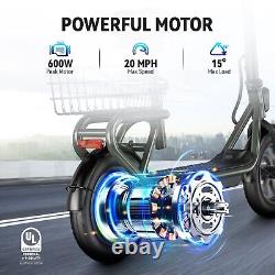 Electric Scooter for Adults Foldable Scooter with Seat & Carry Basket 15MPH