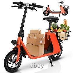 Electric Scooter for Adults Foldable Scooter with Seat & Carry Basket 680W P