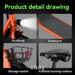 Electric Scooter for Adults Foldable Scooter with Seat & Carry Basket 680W P