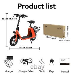 Electric Scooter for Adults Foldable Scooter with Seat & Carry Basket 680W P