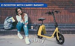 Electric Scooter for Adults Foldable Scooter with Seat & Carry Basket 680W P