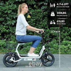 Electric Scooter for Adults Foldable Scooter with Seat & Carry Basket E Mopeds
