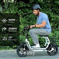 Electric Scooter for Adults Foldable Scooter with Seat & Carry Basket E Mopeds