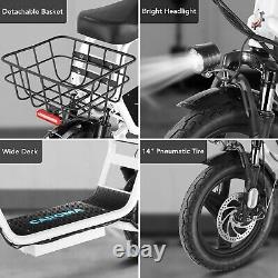 Electric Scooter for Adults Foldable Scooter with Seat & Carry Basket E Mopeds