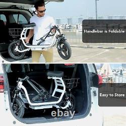 Electric Scooter for Adults Foldable Scooter with Seat & Carry Basket E Mopeds